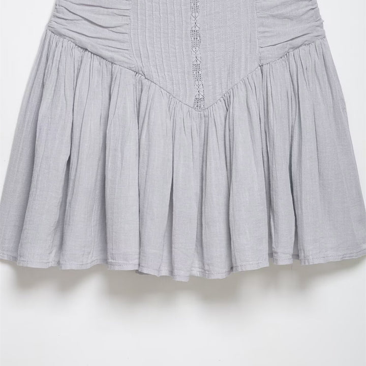 Damer luftig Babydoll-kjole med volangdetaljer og elastisk midje Skjora