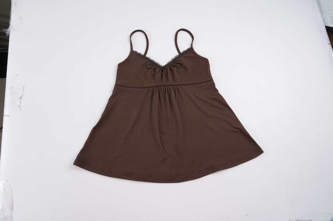 Dame bustier topp med elegante spisse detaljer og løs fallende passform Skjora