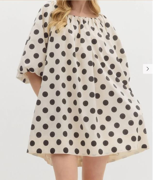 Damer luftig polka-prikker kjole i oversized snitt Skjora