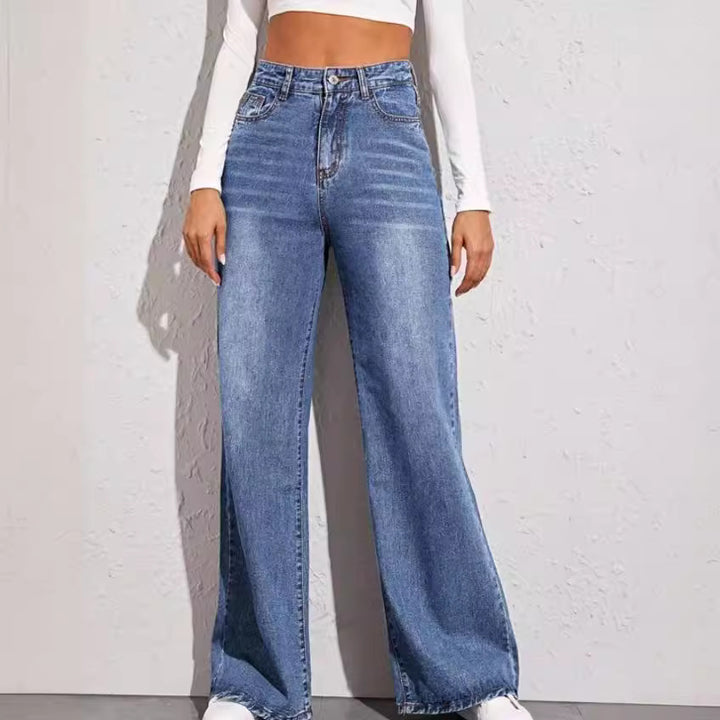 Dame vidt skjærte høyt liv jeans i casual stil Skjora