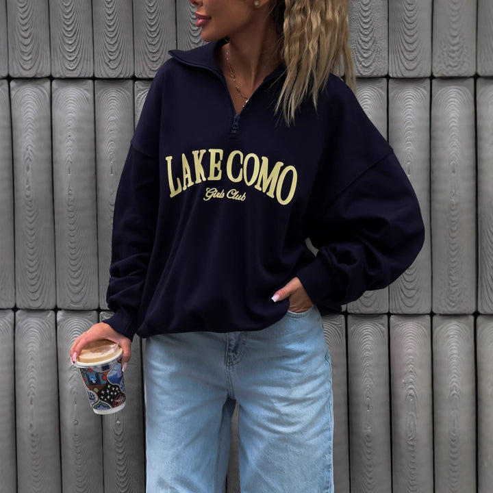 Kvinners uformelle zip genser i urban stil med logo print Skjora