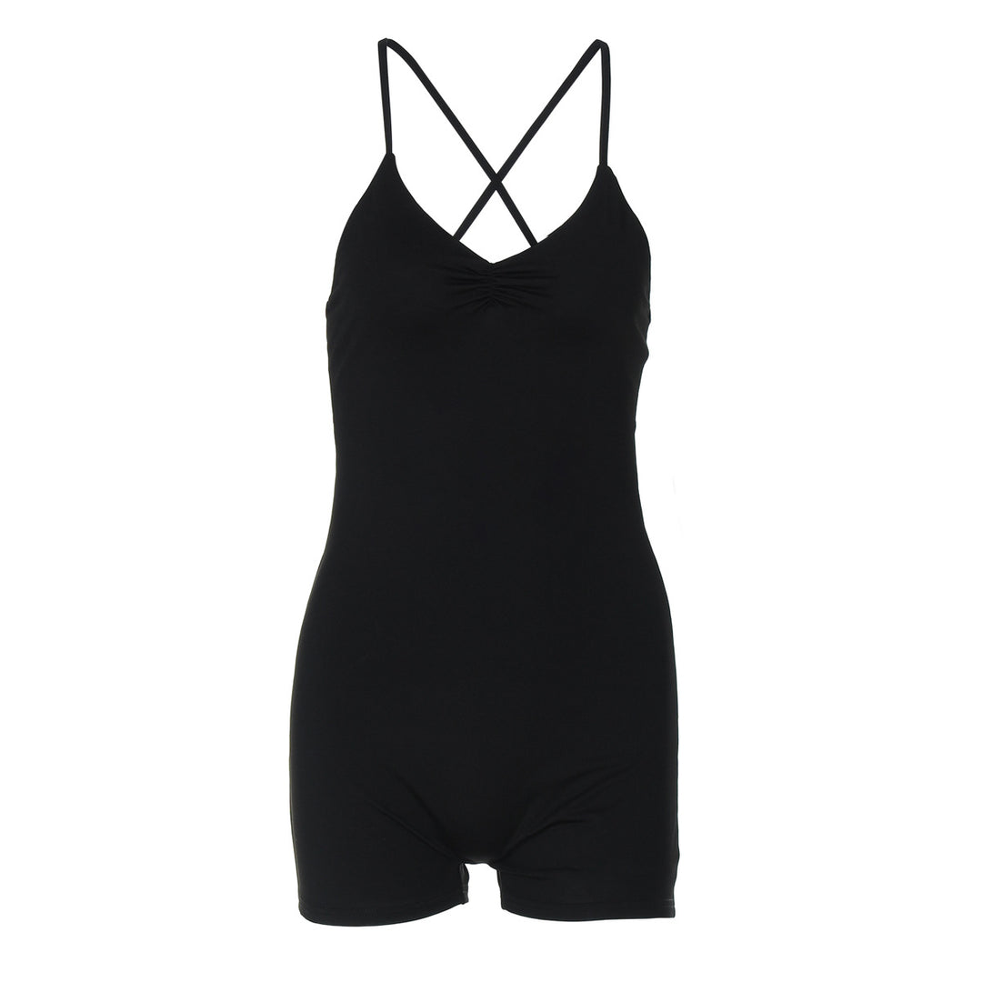 Dame Bodycon Jumpsuit med kryssede stropper Skjora