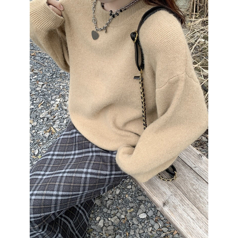 Kvinnes Komfortabel Strikket Genser med Oversized Snitt Skjora