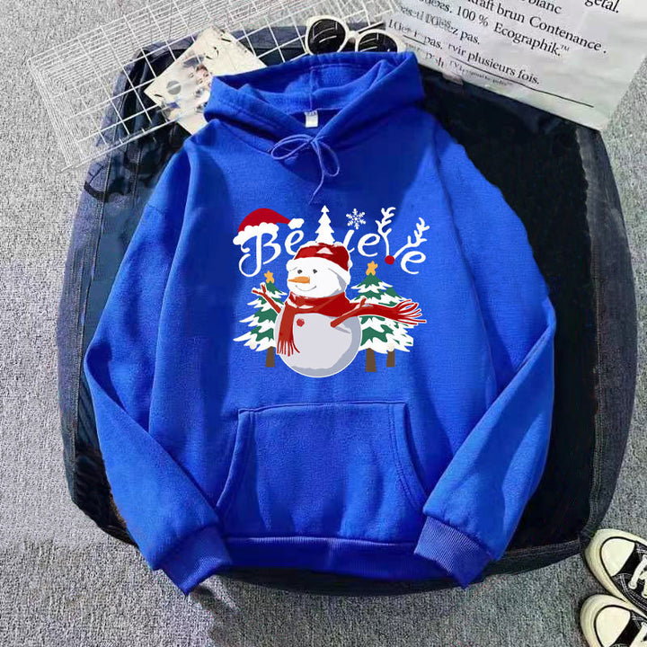 Dame hettegenser med glad julemotiv Skjora