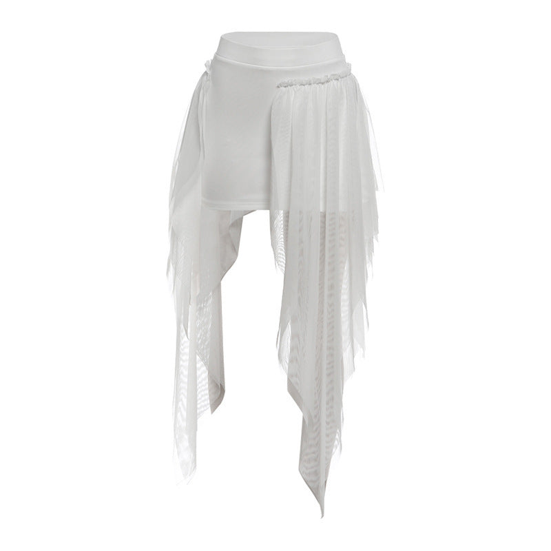 Dame Maxi-skjørt med flytende chiffon og asymmetrisk snitt Skjora