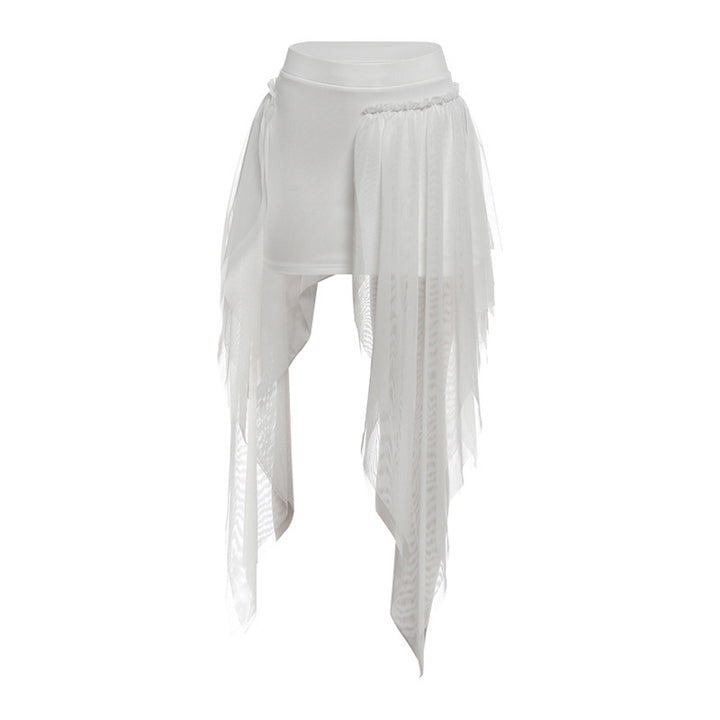 Dame Maxi-skjørt med flytende chiffon og asymmetrisk snitt Skjora