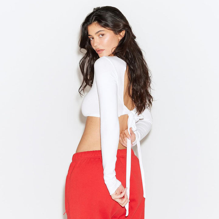 Dame Langerm Cropped Top Skjora