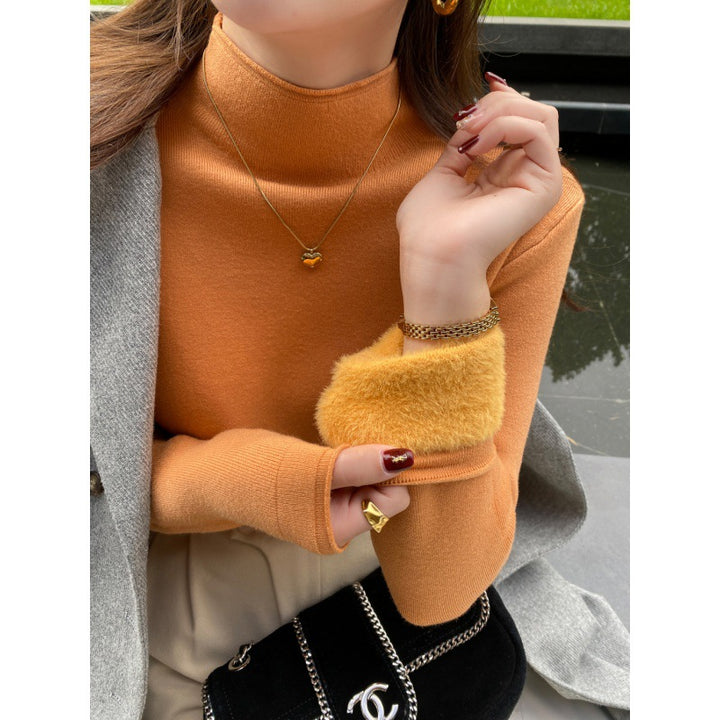Damer Elegant Turtleneck Genser laget av Mykt Stoff Skjora