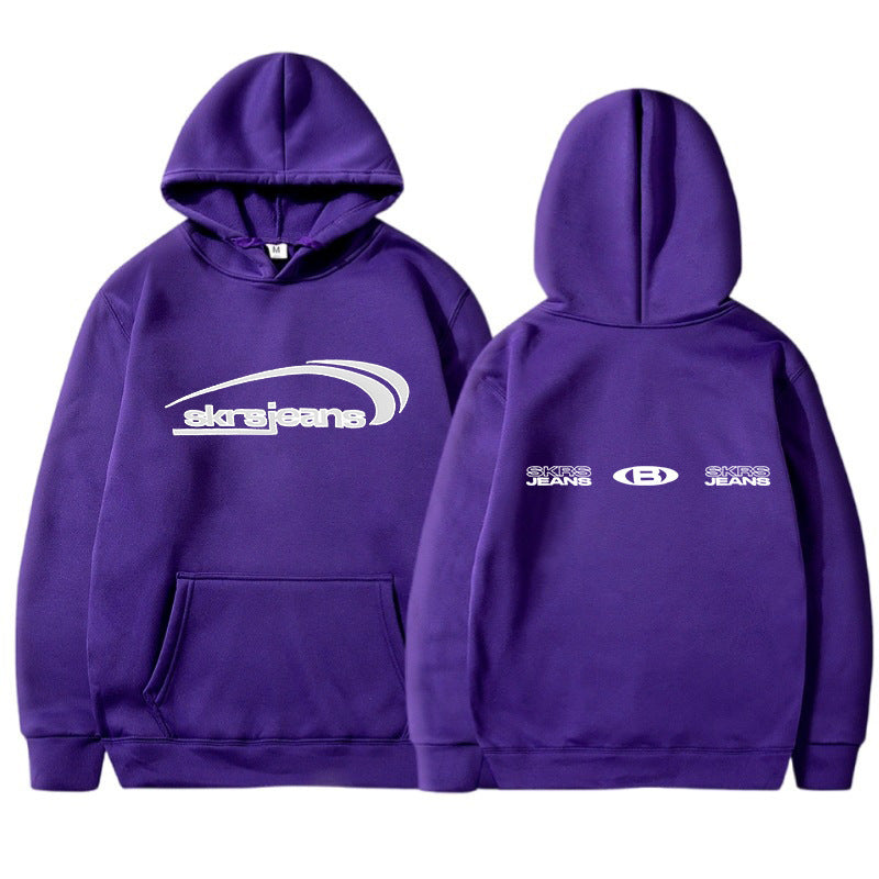 Women's hoodie with modern logo design and practical kangaroo pockets Skjora