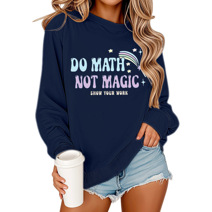 Kvinne sweatshirt med motiverende matematikkskrift og avslappet passform Skjora