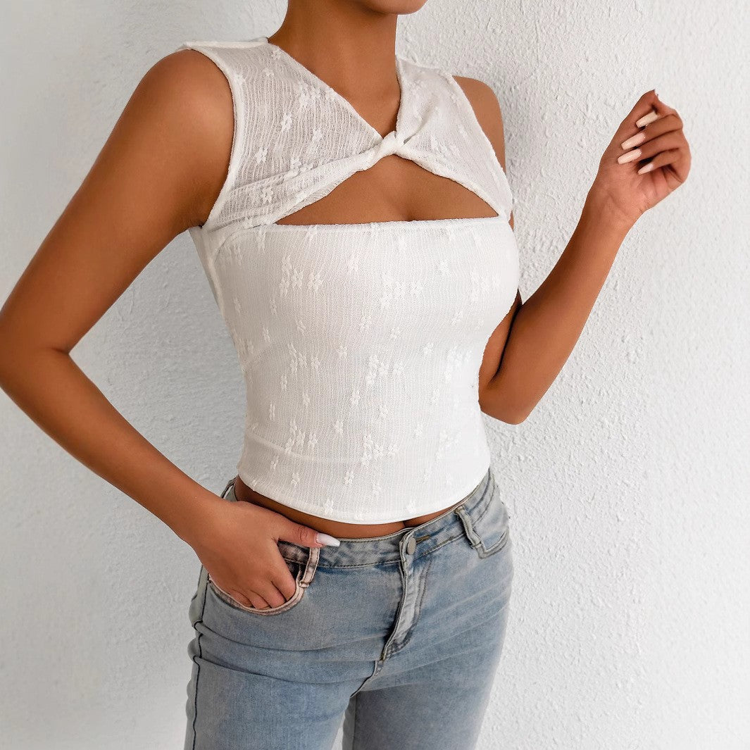 Damer Elegant og innovativt Crop-Top Skjora