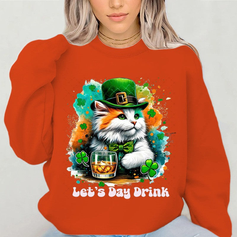 Kvinnegenser med morsomt katte design og inspirerende tekst Skjora