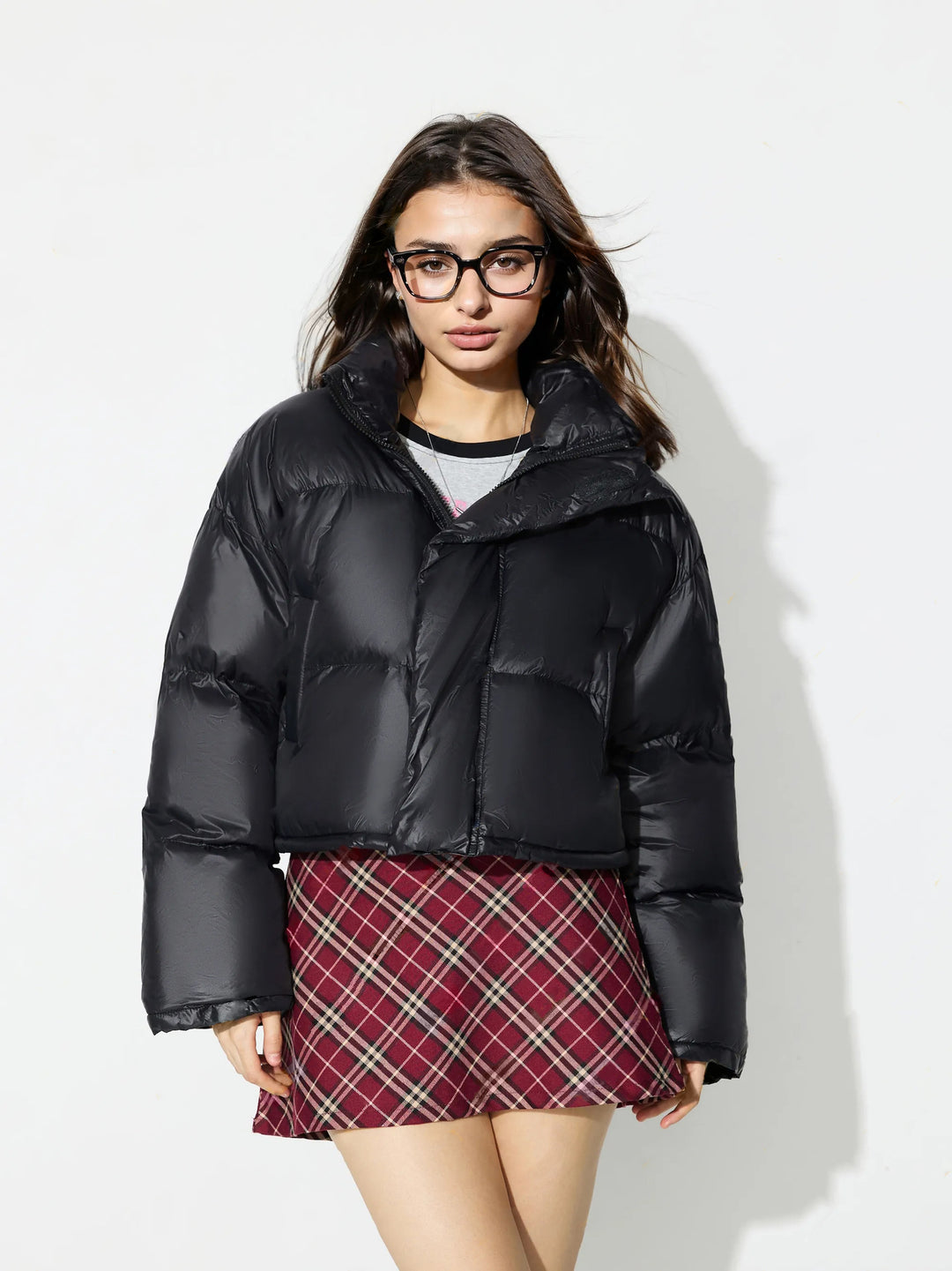 Kvinnenes fashionable dunjakke med dropped skuldre og trendy krage Skjora