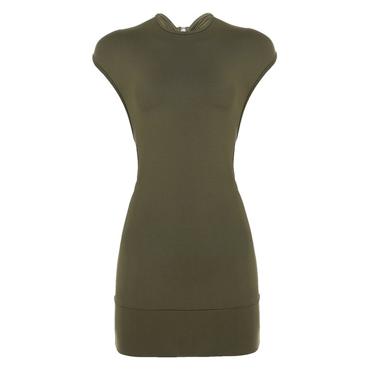 Dame Elegant Bodycon Kjole med korte Ermer og avslappet Passform Skjora