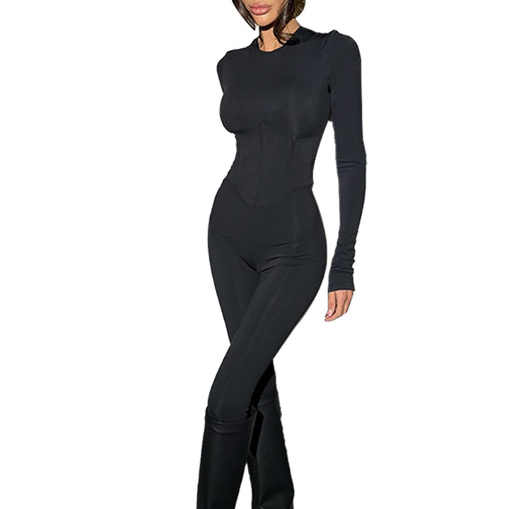 Dame figurnær one-piece med lange ermer og elegant silhuett Skjora