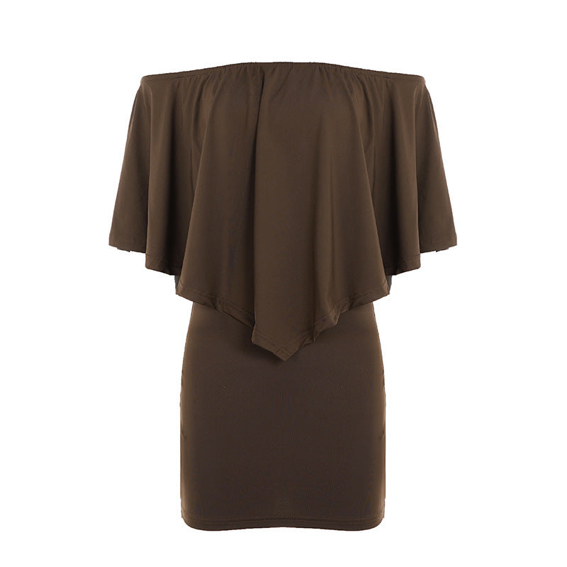 Dame off-shoulder minikjole med voluminøst overdel Skjora