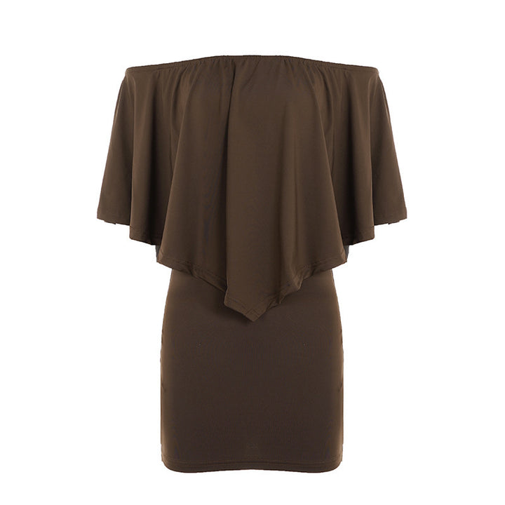 Dame off-shoulder minikjole med voluminøst overdel Skjora