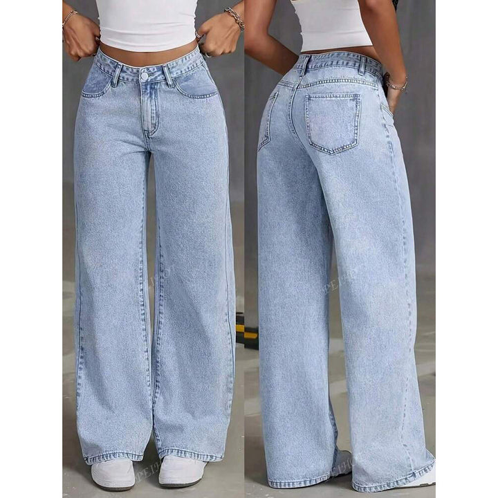 Kvinnelige vide jeans i en avslappet stil med høy midje Skjora