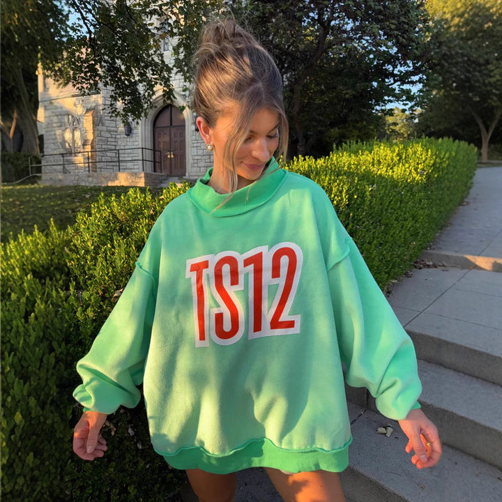 Kvinne Oversized Sweatshirt med Kreativ Grafisk Trykk Skjora