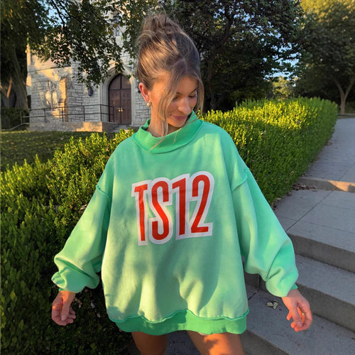 Kvinne Oversized Sweatshirt med Kreativ Grafisk Trykk Skjora