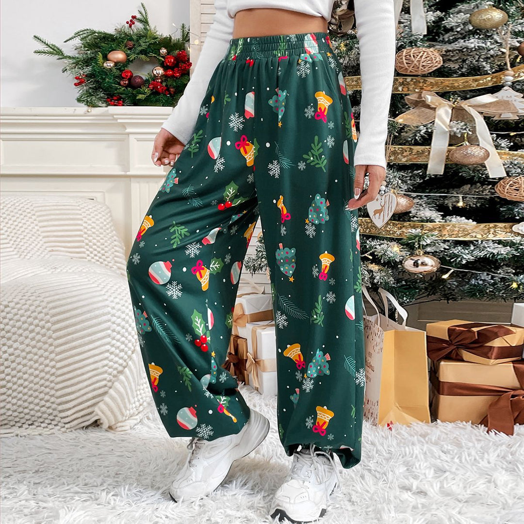 Dame brede pysjbukser med festlig mønster Skjora