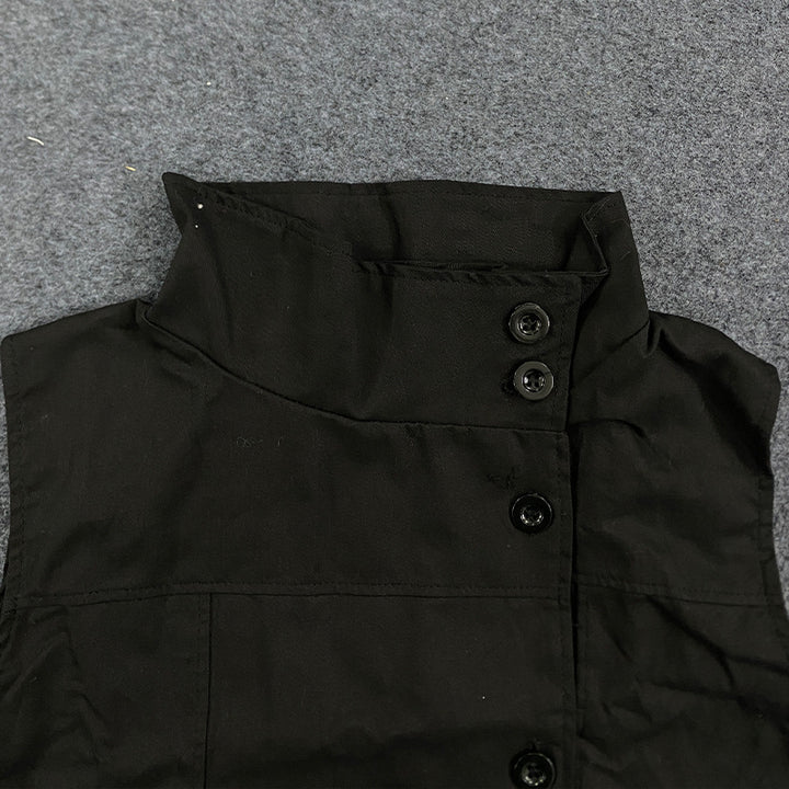 Dame Fashion Bluse Vest med asymmetrisk krage og knapplukking Skjora