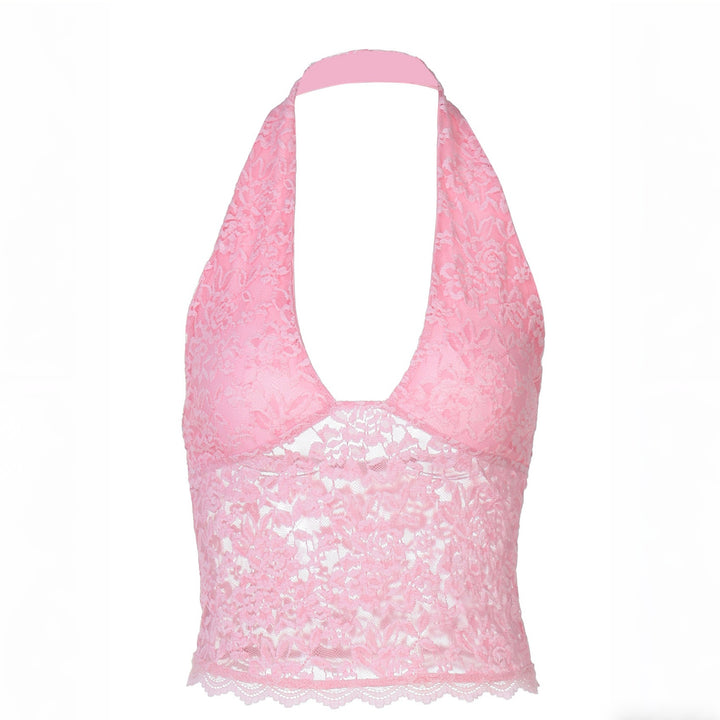 Damer Elegant spisestue Crop-top med dyp V-hals og halter design Skjora