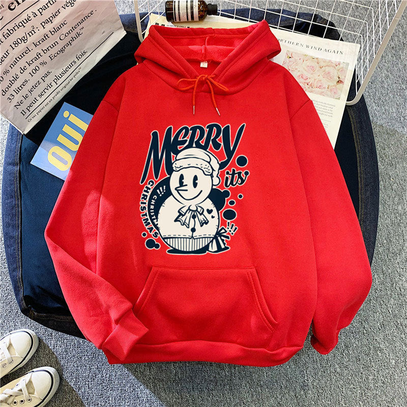 Dame hettegenser med glad julemotiv Skjora