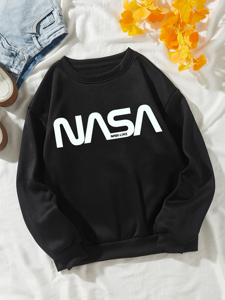 Dame casual sweatshirt med fantastisk NASA-logo Skjora