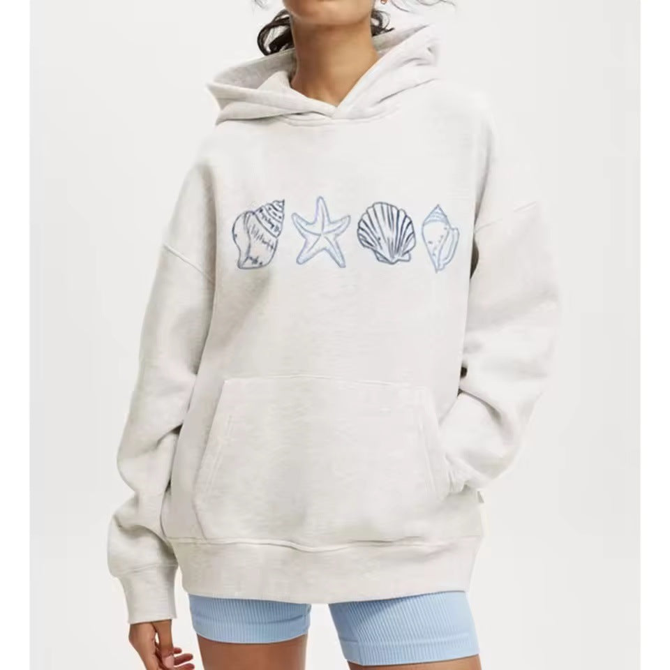 Women's hoodie with maritime motif and soft fabric Skjora