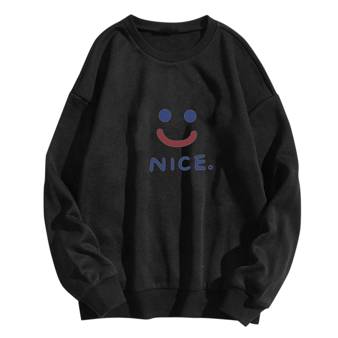 Damer uformell sweatshirt med gledelig smile-motiv Skjora