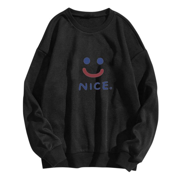 Damer uformell sweatshirt med gledelig smile-motiv Skjora