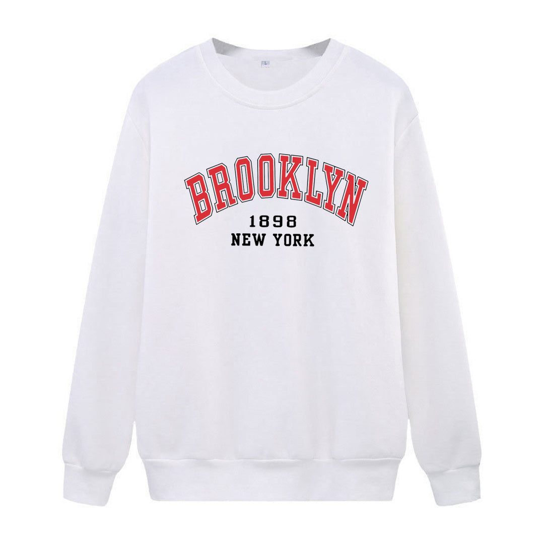 Dame avslappet oversized genser med Brooklyn-print Skjora