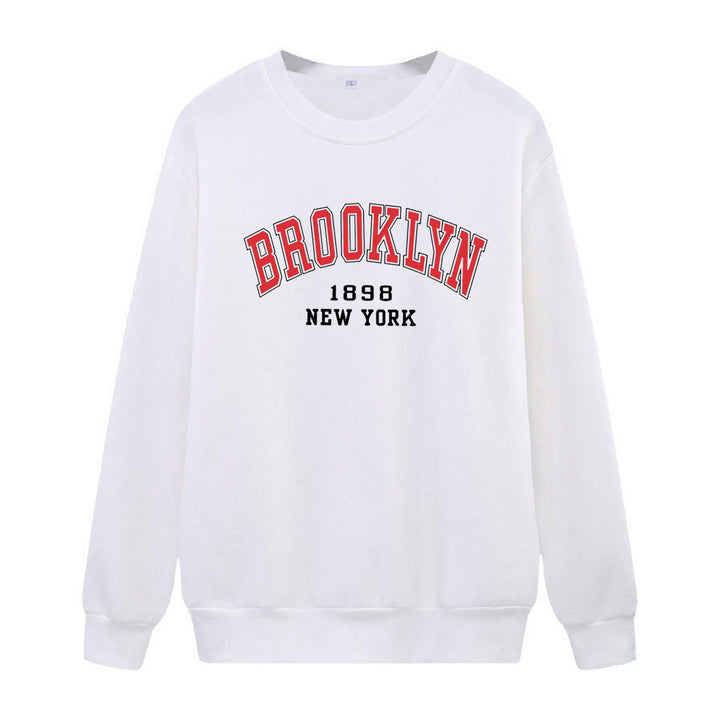 Dame avslappet oversized genser med Brooklyn-print Skjora