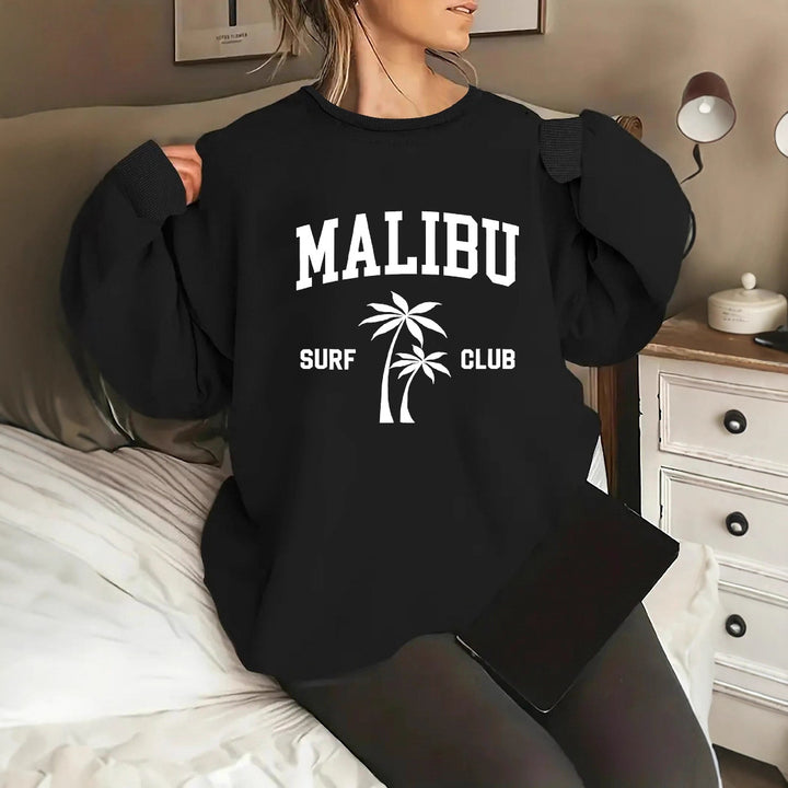 Dame sweatshirt med avslappet surfeklubbtrykk Skjora