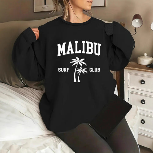 Dame sweatshirt med avslappet surfeklubbtrykk Skjora