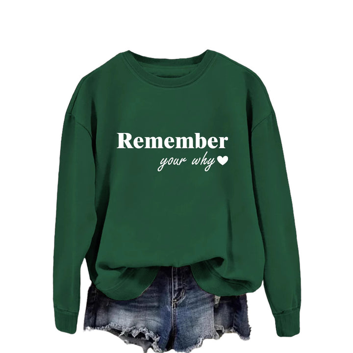 Kvinne sweatshirt med motiverende trykk og avslappet passform Skjora