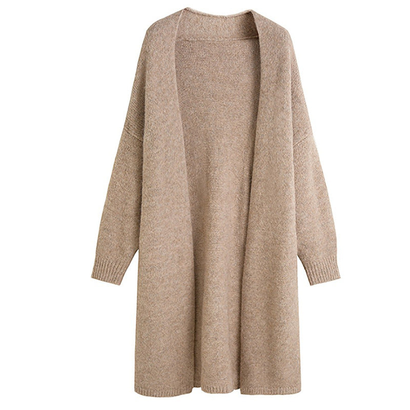 Kvinne Lang Strikket Cardigan Skjora