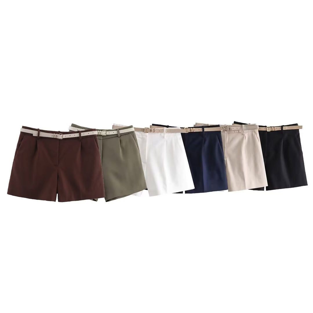 Damer elegante shorts med praktisk belte Skjora