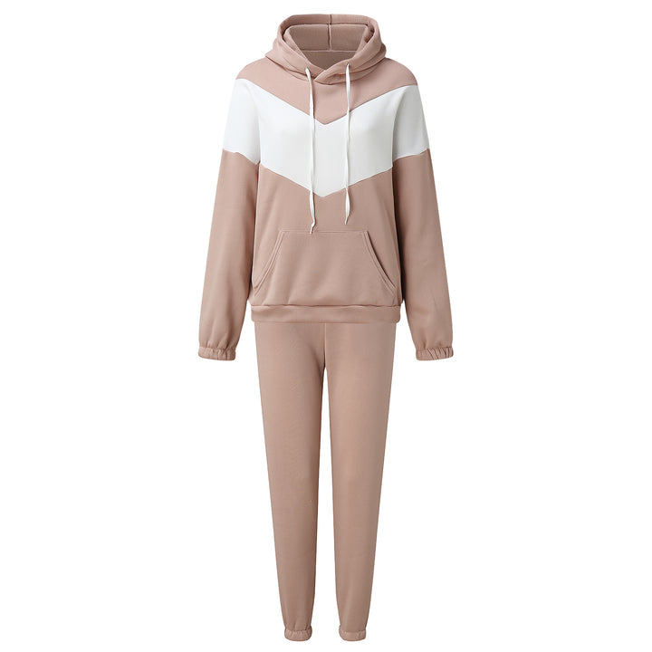 Dame sporty loungewear-set med høy krage og praktisk kengurulomme Skjora