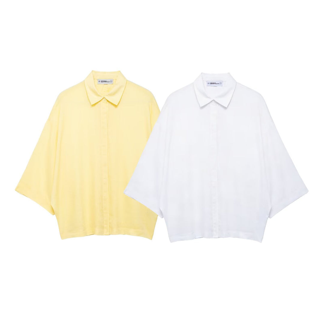 Damer Oversize Skjortebluse laget av mykt, pustende materiale Skjora