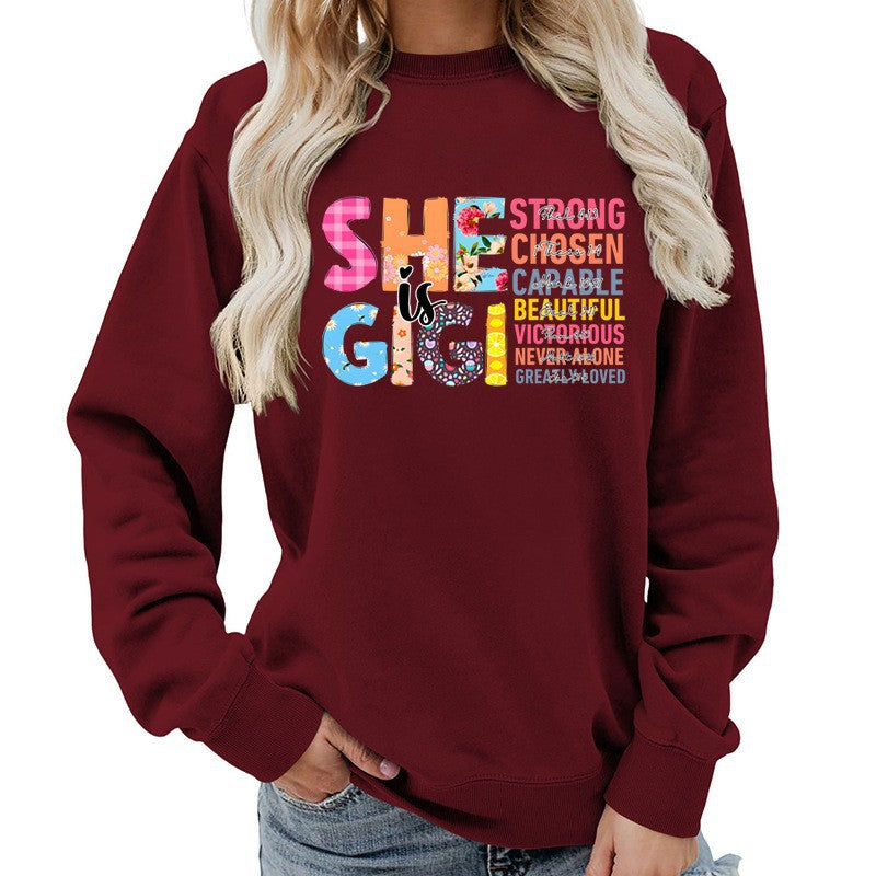 Kvinne sweatshirt med inspirerende tekstdesign Skjora