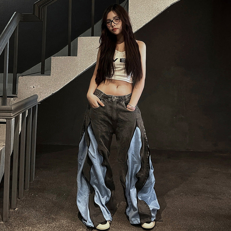 Dame sporty crop-top med moderne print og smale stropper Skjora