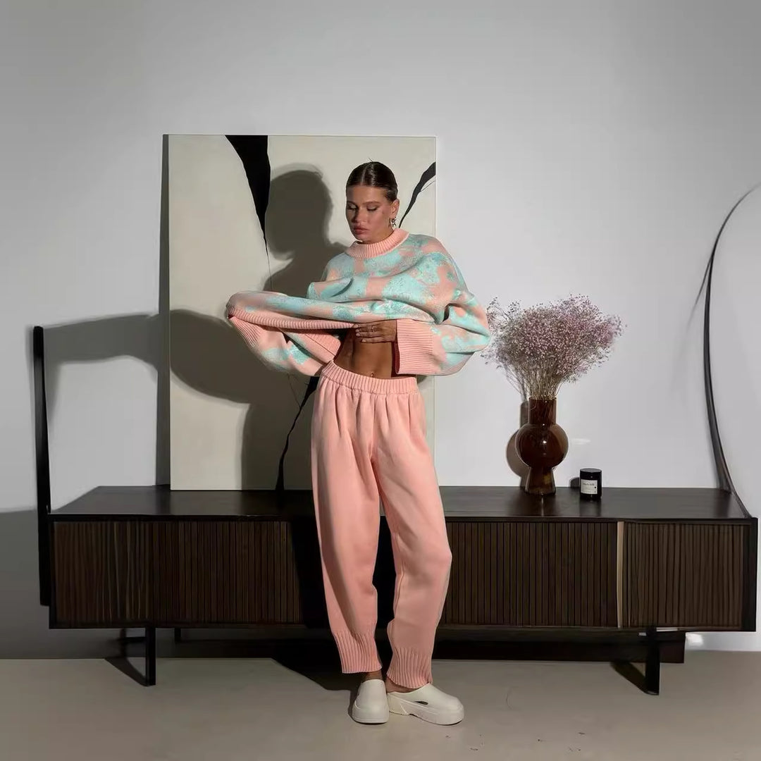 Damer Komfortabel Oversized Genser med Unikt Mønster Skjora
