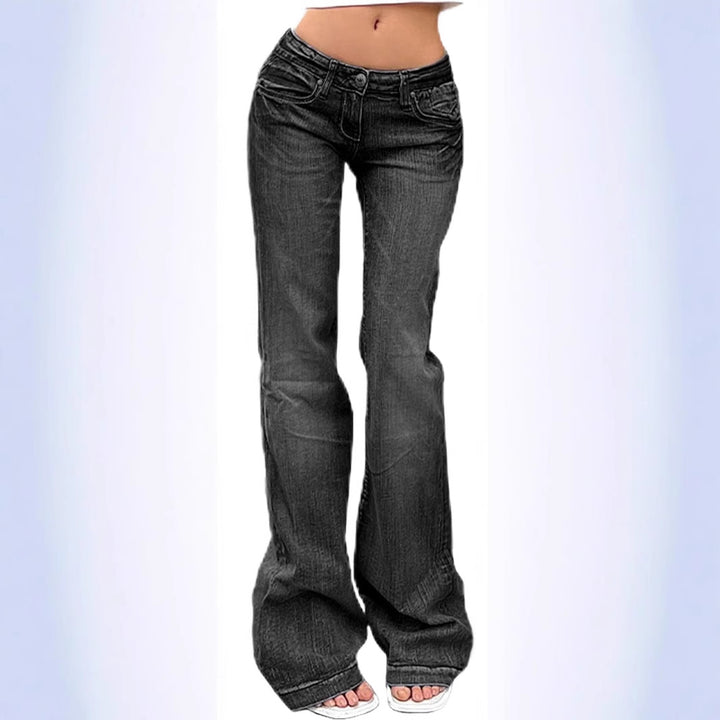 Dame Bootcut-jeans med fleksibel passform og høy midje Skjora