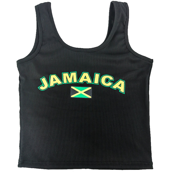 Dame ermeløs Tanktop med jamaicansk design Skjora