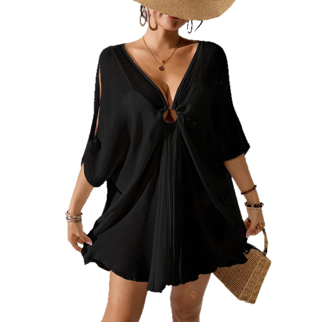 Damen Kaftan mit tiefem V-Ausschnitt und zurückgezogenem Design Skjora