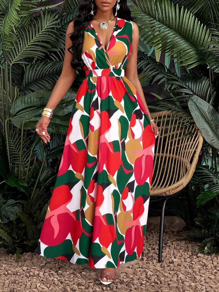 Dame Maxi-kjole med elegant V-hals Skjora