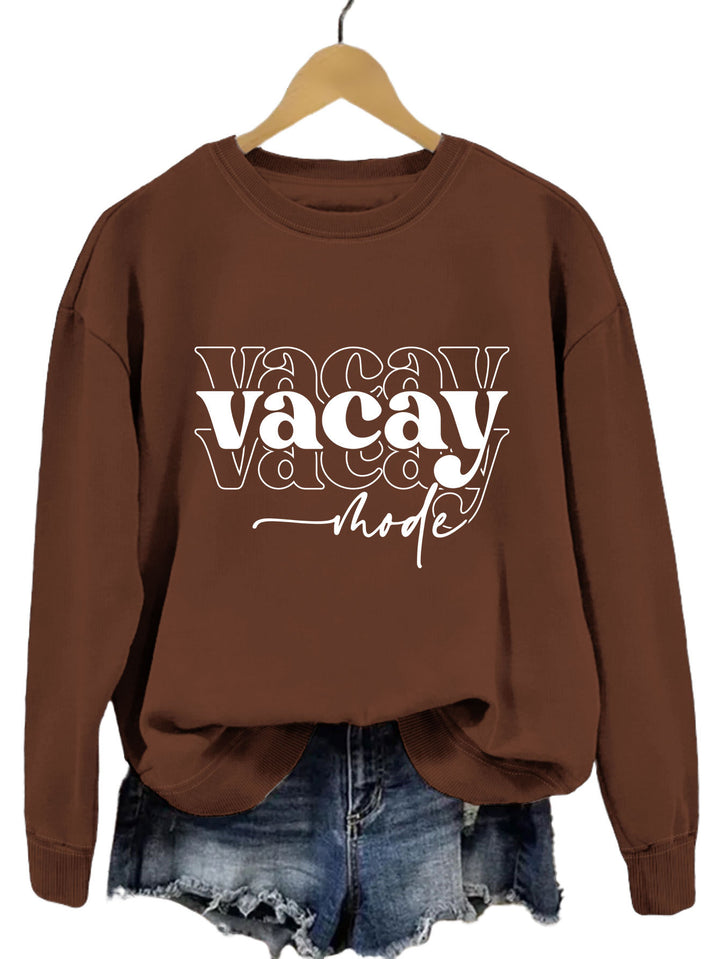 Kvinne sweatshirt med avslappet tekst og avslappet passform Skjora