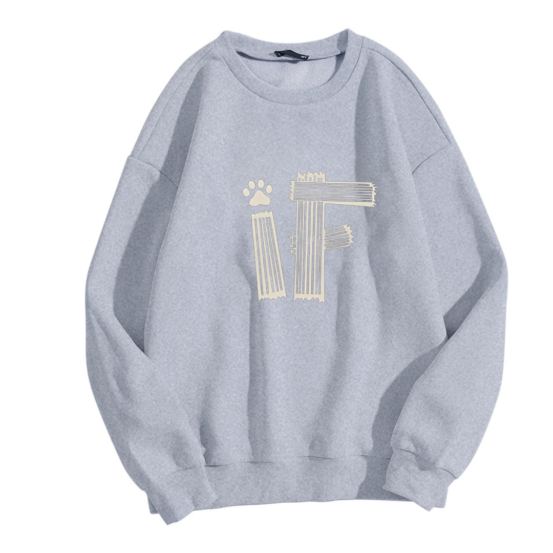 Dame uformell sweatshirt med kreativ grafisk trykk Skjora